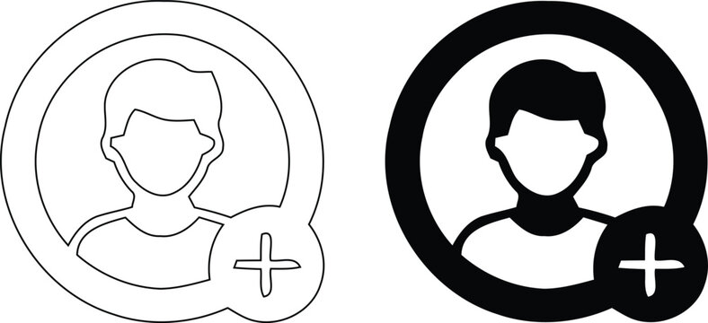 Add User Profile Avatar Button with Plus Sign Icon 4k Ultra HD