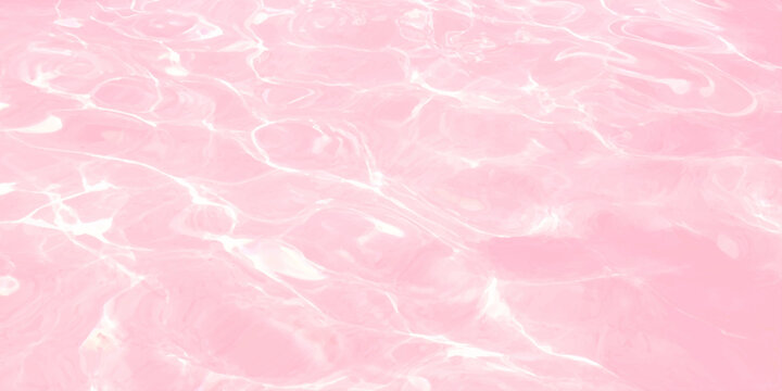 Pink water ripples background, abstract liquid surface texture with soft light caustics and gentle waves