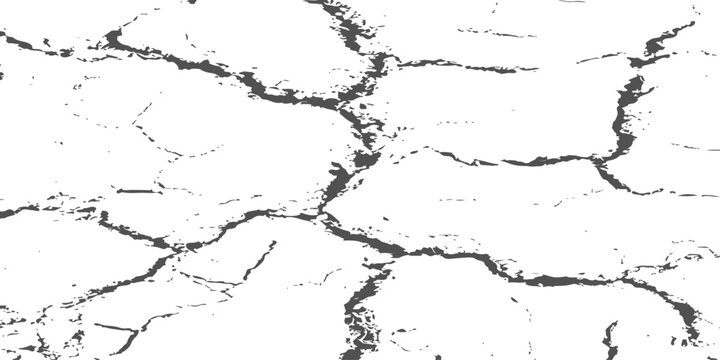 High contrast abstract black and white cracked texture grunge background overlay vector of dry mud or marble wall