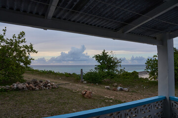 Balcony overlooking guardalavaca beach and the caribbean sea at dusk © Oscar Correas