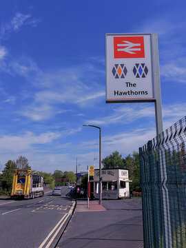 The Hawthorns Station Approach: Matchday Signage and Stadium View in West Bromwich