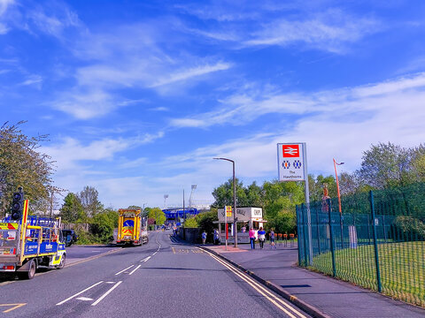 The Hawthorns Station Approach: Matchday Signage and Stadium View in West Bromwich