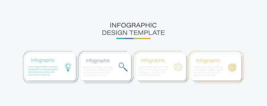 Vector design template infographic element with step process or option. Steps business data visualization timeline process infographic template design. Vector illustration.