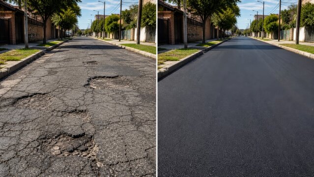 Broken road and new road
