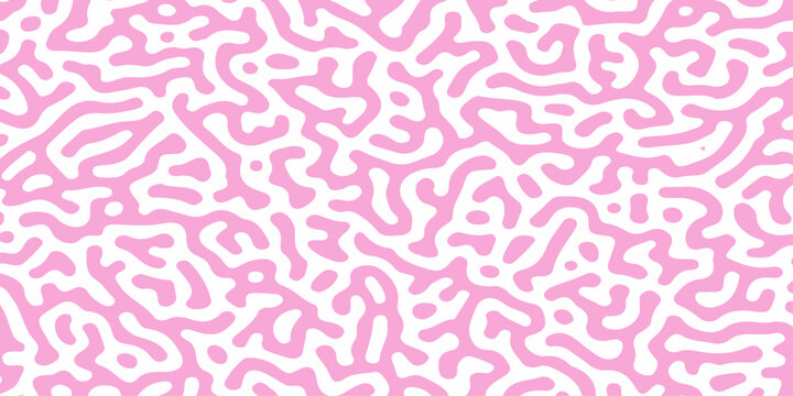 Pink and white abstract turing pattern, seamless organic turing mechanism or reaction-diffusion texture background. Natural reaction diffusion mechanism, coral, or cellular biology