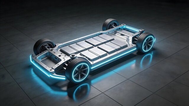 Electric vehicle chassis with battery pack
