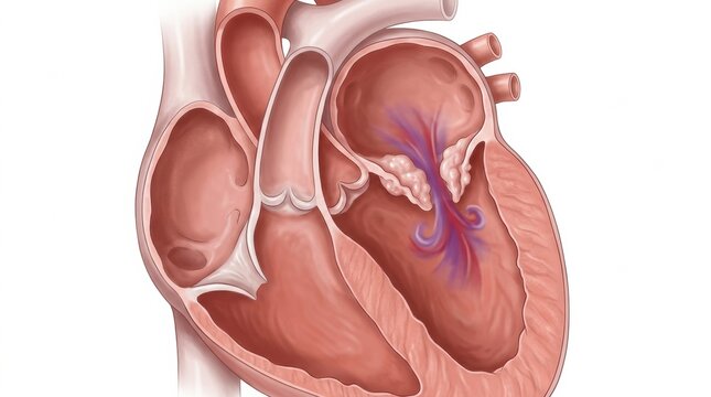 The heart mitral valve structure important for understanding pet heart health and related diseases in veterinary pathology.