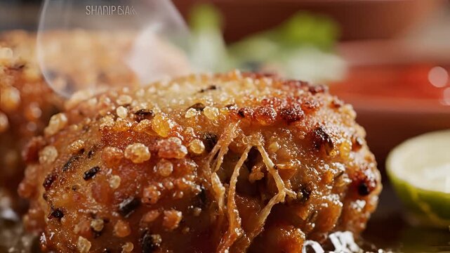 Delicious Indian Sabudana Tikki Snack Closeup.