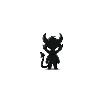 Devil icon flat vector logo design