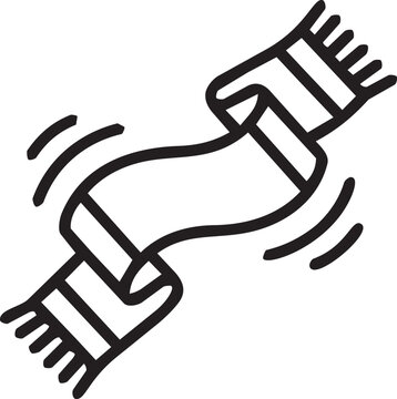 Football fan scarf outline vector icon &ndash; soccer supporter accessory isolated