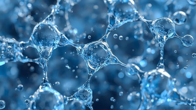 Water Molecules Linked Create Scientific Representation of H2o