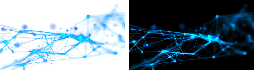 Obraz premium Blue AI Connection Graphic On Transparent And Black Background