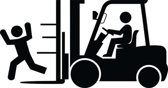 Person escaping from forklift danger zone