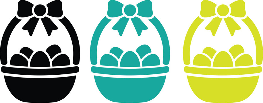Decorative easter egg baskets with bows
