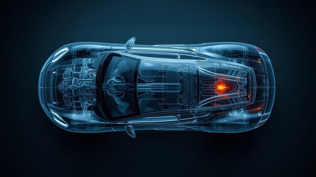 Sports Car X ray Schematic High tech Design