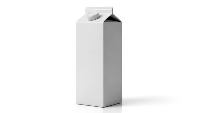Plain white milk carton with a screw cap on a clean surface