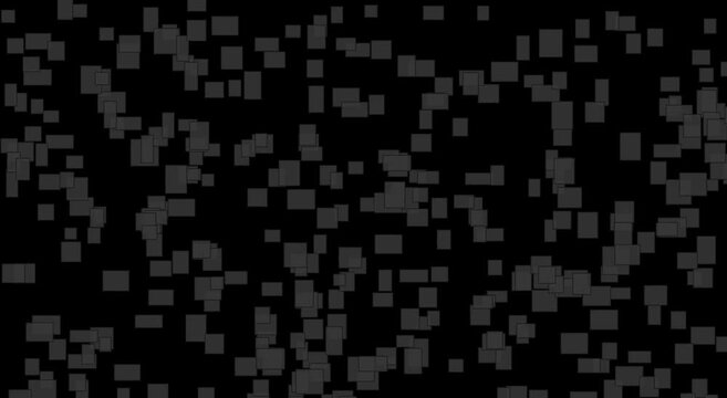 Abstract floating squares motion animation background, with dark minimalist pattern