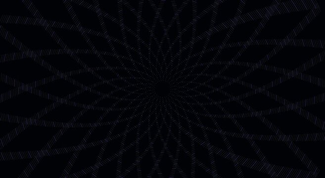 Abstract geometric mandala motion animation background, with pulsing dark lines