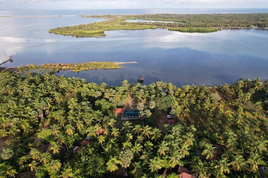Aerial View of Kalpitiya Lagoon in Sri Lanka - morning