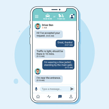 Driver Communication Ride Request Chat With Phone