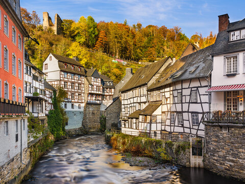 Monschau on a sunny autumn day, Germany