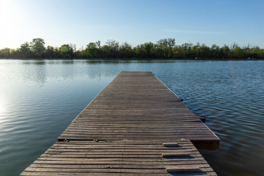 Sunset view of Rowing Venue in city of Plovdiv, Bulgaria
