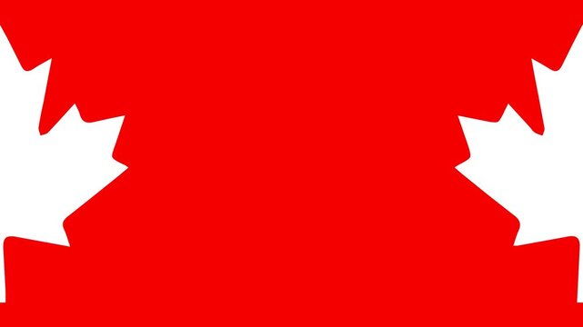 maple leaf fill in animation on the side with copy space area