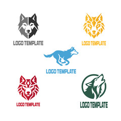 Wolf and husky logo templates collection for eSports and gaming branding © YusmelyJaquelin