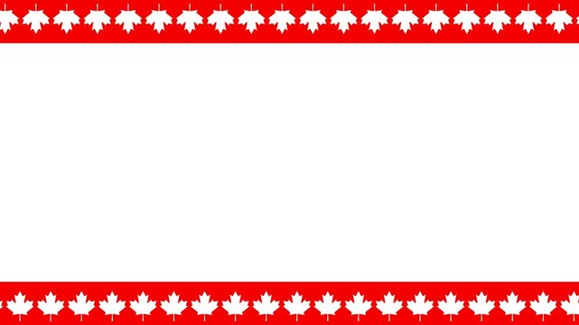 blank banner animation without text with maple leaf pattern