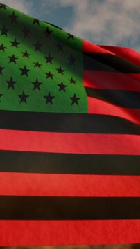 Juneteenth Flag African American Flowing in Wind Freedom and Unity
