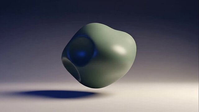 A green metallic object floating in mid-air.