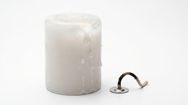 burnt wick wick remains home decor interior design relaxing ambiance soft light decorative item white color dripped wax burnt remains light source household item room decoration