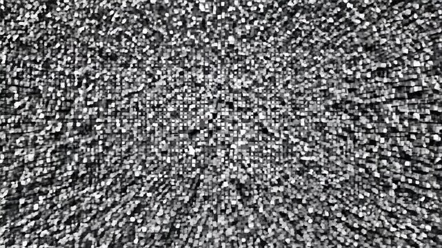 Abstract Black And White Pattern Of Tiny Particles In Motion.
