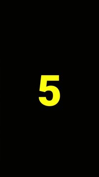A simple 10-second countdown video with yellow numbers appearing against a black background.