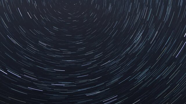 Mesmerizing Cumulative Star Trails Time Lapse Showing Earth's Rotation in the Dark Night Sky