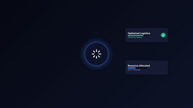 Automation process loading interface with progress bar and status update