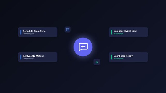 Automation creates a futuristic AI task interface with digital buttons