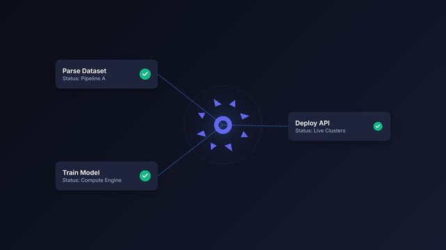 Elegant universal loading animation in motion with rotating elements and lines