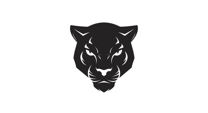 Black Panther Head Facing Forward.