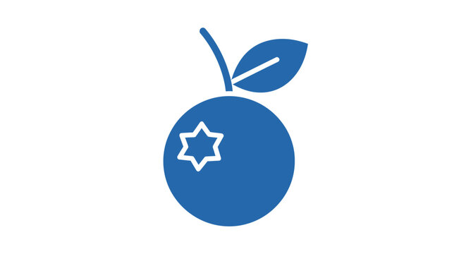 Blue Star of David Apple Logo.