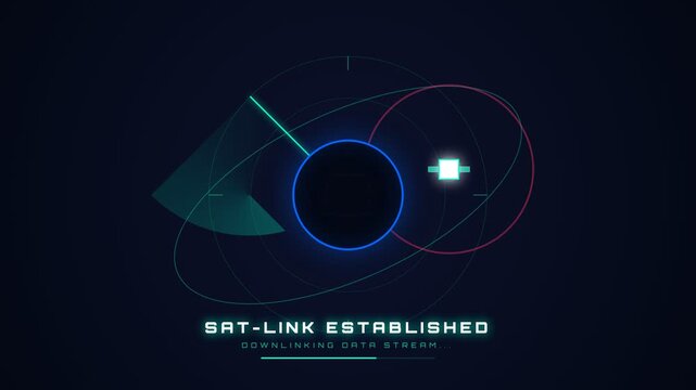 Space mission loading animation with orb established on screen display