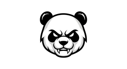 Angry panda bear cartoon face closeup. © Amjad