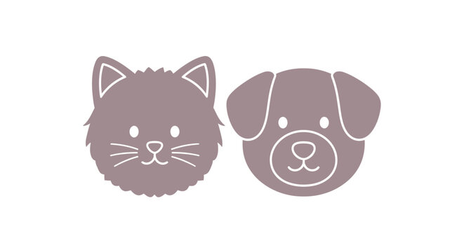 Cat and dog face illustrations.
