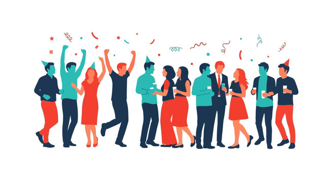 Diverse group of people celebrating together.