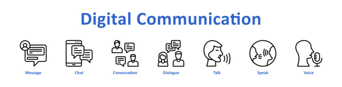 Digital Communication Web icon in banner and collection