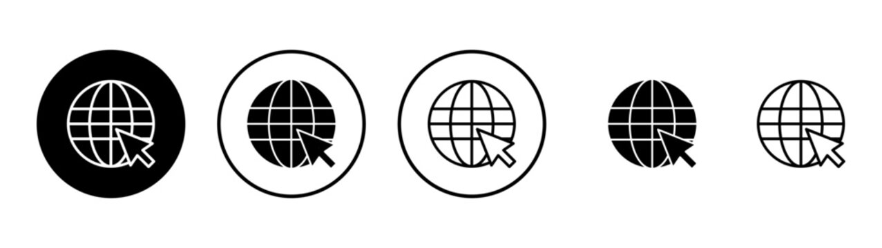 Web icon vector. go to web sign and symbol. web click icon. Global search icon