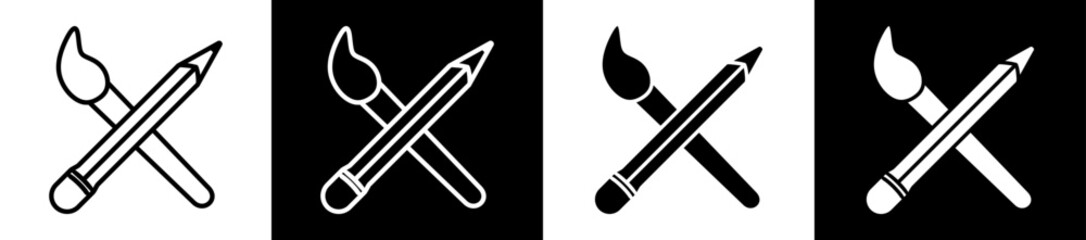 Art Icon Black And White Vector Illustration. © Roronoa15