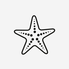 Obraz premium Simple Starfish Icon Line Art, Minimalist Marine Animal Vector