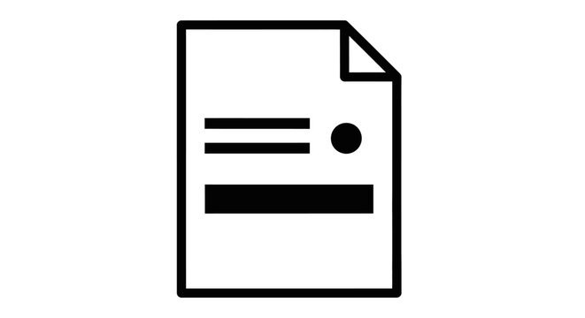 Simple Document Icon with Text and Bullet Point - Vector Illustration
