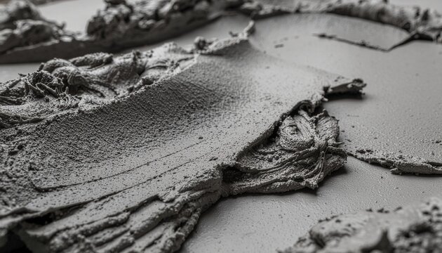 Close-up of Wet Cement Texture with Rough Edges.